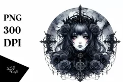 Detailed Gothic Girl PNG Product Image 3