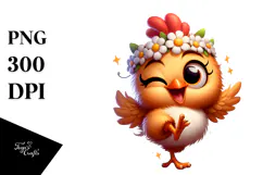 Goofy Chicken with Bandana, Transparent PNG Product Image 1