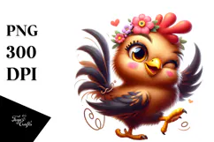 Goofy Chicken Vector Art, PNG Product Image 1