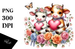 Colorful Baby Cow Heart PNG Product Image 1
