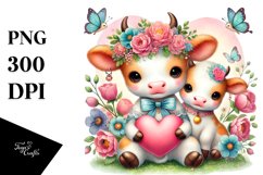 Colorful Baby Cow Heart PNG Product Image 1