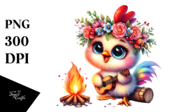 Goofy Rooster with Campfire PNG Product Image 1