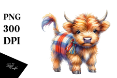 Cute Baby Highland Cow PNG Product Image 1