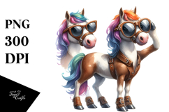 Watercolor Horse Standing Sunglasses Clipart Product Image 1