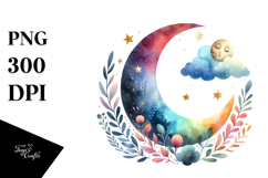 Simple Colorful Moon PNG Product Image 1