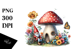 Watercolor Gnome House | Clipart Product Image 1