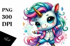 Cute Unicorn Dancing, Vibrant PNG Product Image 1