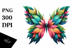Vibrant Watercolor Butterfly PNG Product Image 1