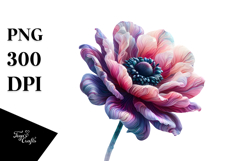 Anemone with Metallic Details PNG Product Image 1
