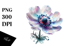 like Anemone with Watercolor Splash, PNG Product Image 1