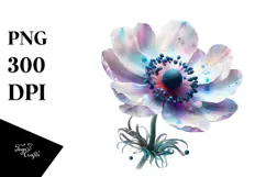 like Anemone with Watercolor Splash, PNG Product Image 1