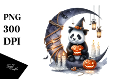 Panda on Moon Halloween PNG Product Image 1