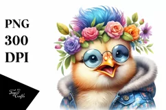 Cute Baby Chicken Winter PNG Product Image 1