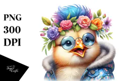 Cute Baby Chicken Winter PNG Product Image 1