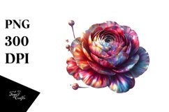 Shiny Ranunculus Watercolor | Sublimation | Clipart Product Image 3