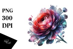 Shiny Ranunculus Watercolor Splash Product Image 1