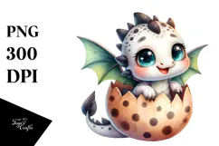 Cute Baby Dragon Smiling Pocket Clipart Product Image 1