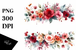 Abstract Red Roses Clipart, Transparent PNG Product Image 1