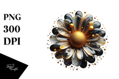 Abstract Glossy Sunflower PNG Product Image 1