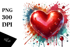 Colorful Red Glossy Heart Digital Painting Product Image 1