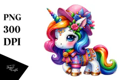 Cute Unicorn in Style, Transparent PNG Product Image 1