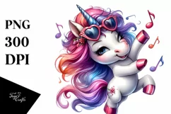 Dancing Cute Unicorn Clipart, Transparent PNG Product Image 3