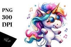 Dancing Cute Unicorn Clipart, Transparent PNG Product Image 1