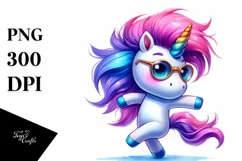 Dancing Cute Unicorn Clipart, Transparent PNG Product Image 1