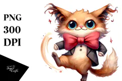Silly Bow Tie with Wide Anime Eyes, PNG Product Image 1
