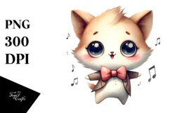 Silly Bow Tie with Wide Anime Eyes, PNG Product Image 1