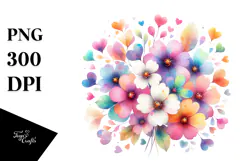 Simple Flower with Washed Petals PNG Product Image 1
