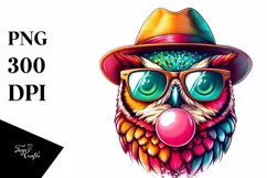 Colorful Quirky Owl Portrait Clipart Product Image 3