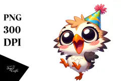 Goofy Bird with Party Hat PNG Product Image 1