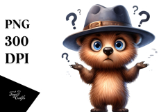 Bear Big Eyes Hat Standing | Clipart Product Image 1