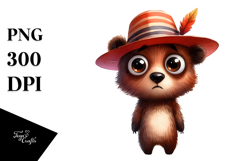 Bear Big Eyes Hat Standing | Clipart Product Image 1