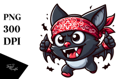 Aggressive Bat with Bandana PNG Product Image 1