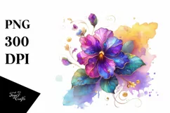 Watercolor Luxury Flower Splash Clipart Product Image 1