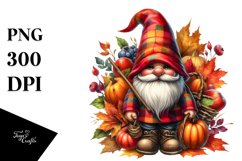 Detailed Vibrant Autumn Gnome PNG Product Image 3