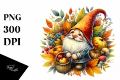 Detailed Vibrant Autumn Gnome PNG Product Image 3