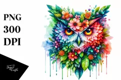 Owl with Flower Body PNG Product Image 1