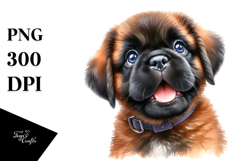 Watercolor Baby Bullmastiff Transparent PNG Product Image 1