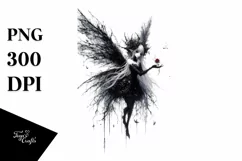 a Detailed Gothic Fairy Watercolor Clipart Product Image 1