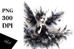a Detailed Gothic Fairy Watercolor Clipart Product Image 3
