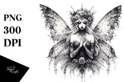 a Detailed Gothic Fairy Watercolor Clipart Product Image 3