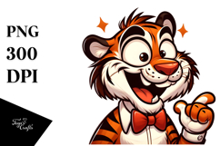 Tiger with Bow Tie PNG Product Image 1
