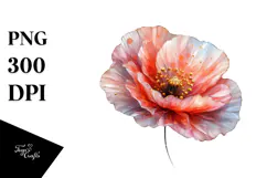 Poppy Watercolor Splash PNG Product Image 1