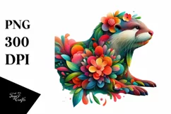 Otter with Flower Body PNG Product Image 1