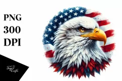 Detailed Watercolor Patriotic Bald Eagle | Clipart Product Image 3