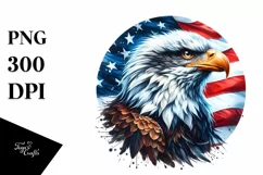 Detailed Watercolor Patriotic Bald Eagle | Clipart Product Image 1