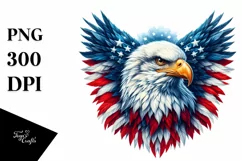 Detailed Watercolor Patriotic Bald Eagle | Clipart Product Image 1